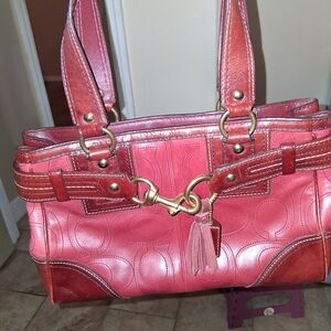 Coach Hampton Embossed C Leather  Bag 10226